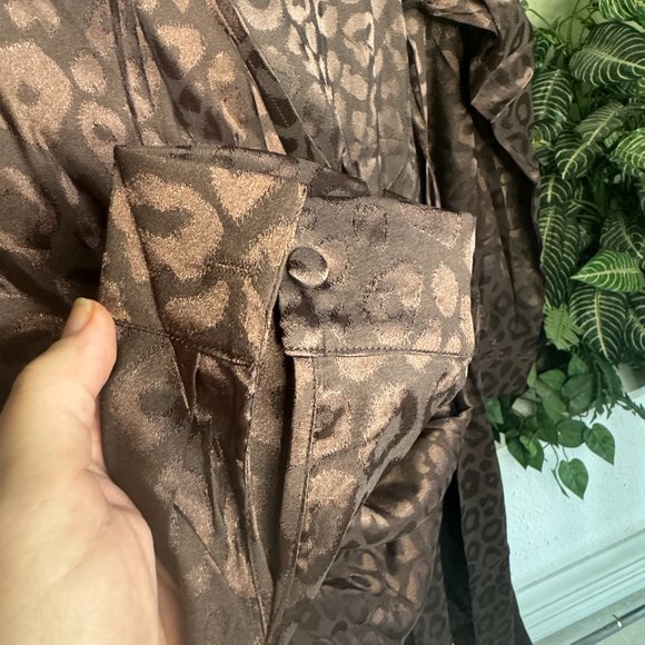 Wrap Style Satin-like Long Sleeve Mini Dress - Picture 4 of 6